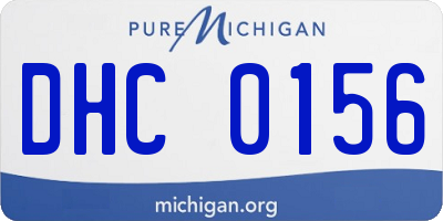 MI license plate DHC0156