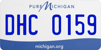 MI license plate DHC0159