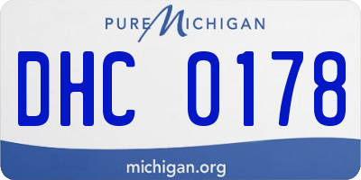 MI license plate DHC0178