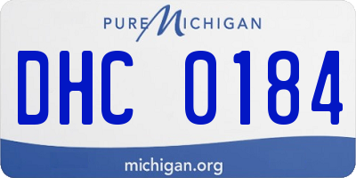 MI license plate DHC0184