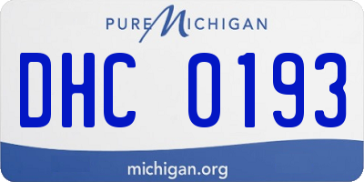 MI license plate DHC0193
