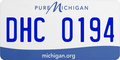 MI license plate DHC0194