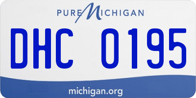 MI license plate DHC0195