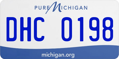 MI license plate DHC0198