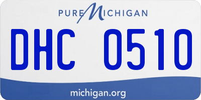 MI license plate DHC0510