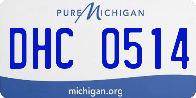 MI license plate DHC0514