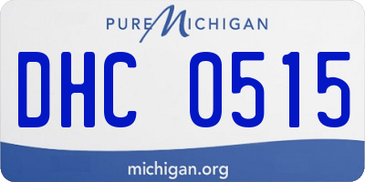MI license plate DHC0515