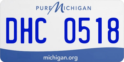 MI license plate DHC0518