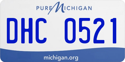 MI license plate DHC0521