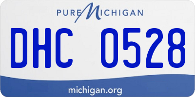 MI license plate DHC0528