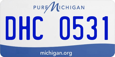 MI license plate DHC0531