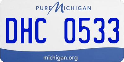 MI license plate DHC0533