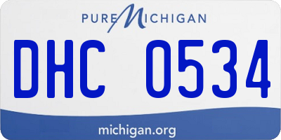 MI license plate DHC0534