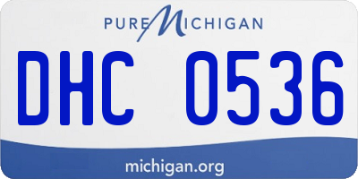 MI license plate DHC0536