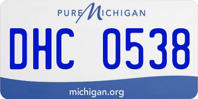 MI license plate DHC0538