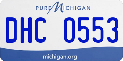MI license plate DHC0553