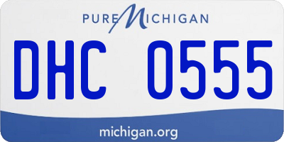 MI license plate DHC0555