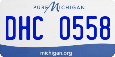 MI license plate DHC0558
