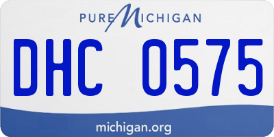 MI license plate DHC0575