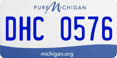 MI license plate DHC0576