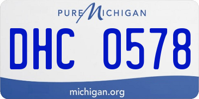 MI license plate DHC0578