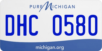 MI license plate DHC0580