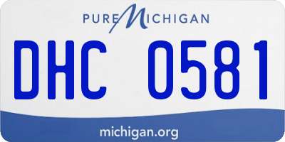 MI license plate DHC0581