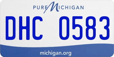 MI license plate DHC0583