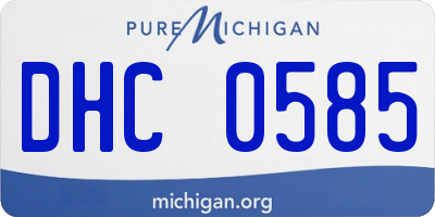 MI license plate DHC0585