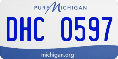 MI license plate DHC0597