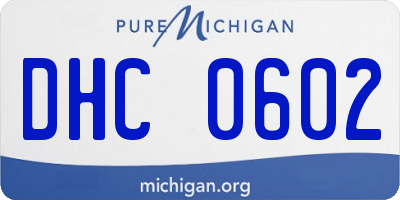 MI license plate DHC0602