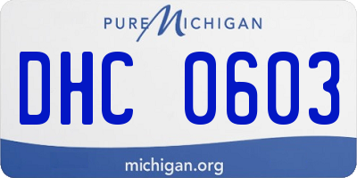 MI license plate DHC0603