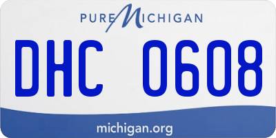 MI license plate DHC0608