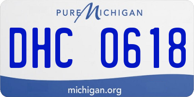 MI license plate DHC0618