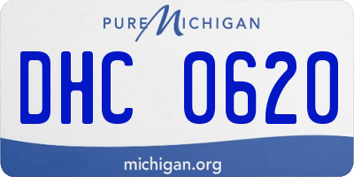 MI license plate DHC0620