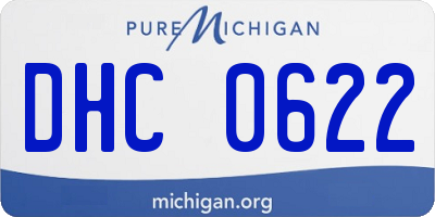 MI license plate DHC0622