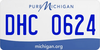 MI license plate DHC0624