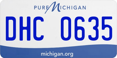 MI license plate DHC0635