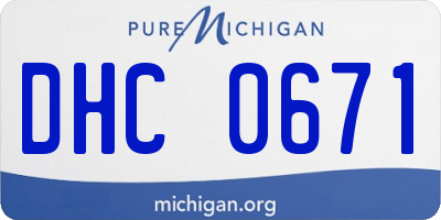 MI license plate DHC0671