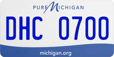 MI license plate DHC0700