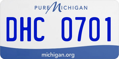 MI license plate DHC0701