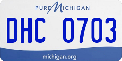 MI license plate DHC0703
