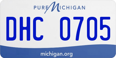 MI license plate DHC0705