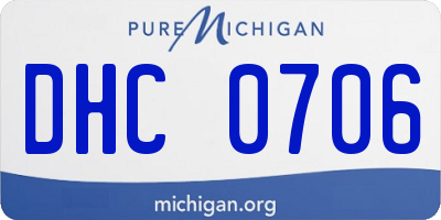 MI license plate DHC0706