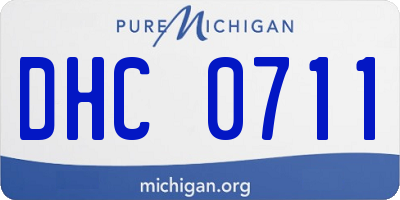 MI license plate DHC0711