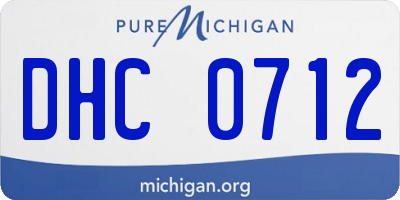 MI license plate DHC0712