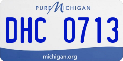 MI license plate DHC0713