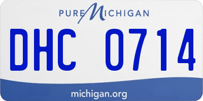 MI license plate DHC0714