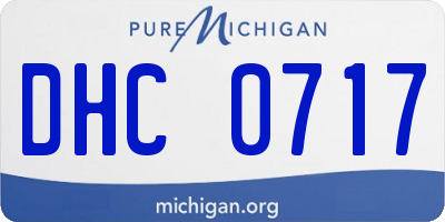 MI license plate DHC0717