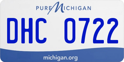 MI license plate DHC0722